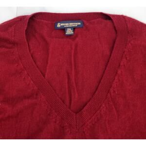 READ 2XL Brooks Brothers V-neck Wine colored women's sweater 100% Merino Wool